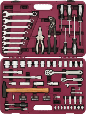 UTS0077 Набор инструмента универсальный 1/4", 1/2"DR, 77 предметов