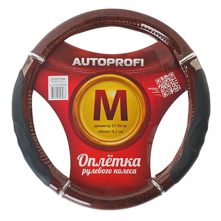 Оплетка руля GL-1025 RED/WOOD экокожа с гелевым наполнителем AUTOPROFI /1/10