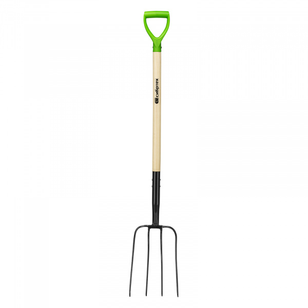 Вилы 4-рогие, сенные, кованые, 210х340х1260 мм, деревянный лакированный черенок Сибртех