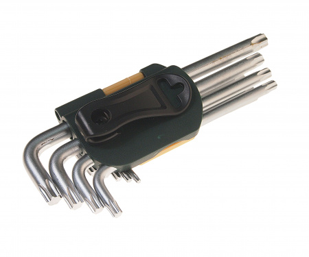 Набор ключей TORX RF-5098L: Г-образных удлиненных T10-T50 9пр. на пласт. держат.  ROCKFORCE /1/50