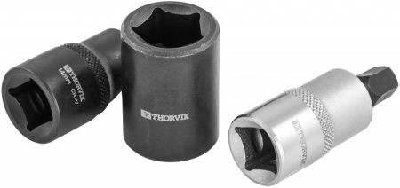 PBCSS3 Набор головок торцевых и насадки со вставкой-битой с пятигранным профилем для обслуживания тормозных механизмов 1/2"DR, 3 предмета PBCSS3 Набор головок торцевых и насадки со вставкой-битой с пятигранным профилем для обслуживания тормозных механизмов 1/2"DR, 3 предмета