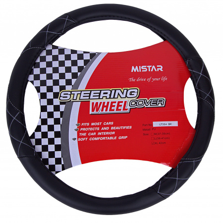 Оплетка руля MIS-LT35A (XL) BLACK кожа MISTAR /1/25