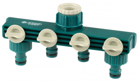 RACO Original, 1/2″ - 3/4″, четырехканальный, с внутренней резьбой, из ABS пластика, поливочный распределитель (4250-55258C)