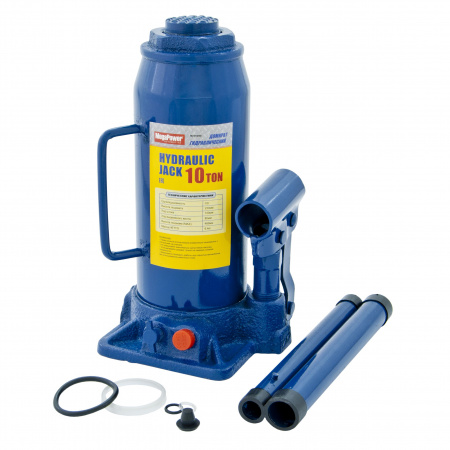 Домкрат гидравлический M-91004 бутылочный 10т (выс.подъема 230-460мм) с клапаном MEGAPOWER /1/4