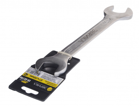 Ключ рожковый 27x30мм ER-52730 (Chrome vanadium) на держателе PRO ЭВРИКА 1/10/30