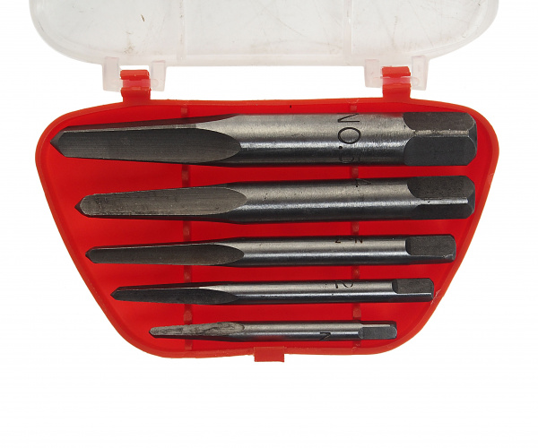 Набор экстракторов резьбы HSS 4241, 5 пр.(М3-М25), в пластиковом футляре  ROCKFORCE /1 Набор экстракторов резьбы HSS 4241, 5 пр.(М3-М25), в пластиковом футляре  ROCKFORCE /1