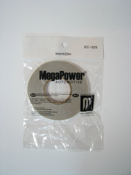 Скотч двухсторонний EC-525 CLEAR 5мм х 25м (тонкий) MEGAPOWER 1/10/580 HIT