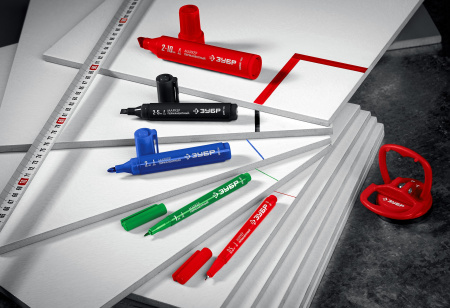 ЗУБР МП-300К чёрный, 2-5 мм, клиновидный перманентный маркер (06323-2)