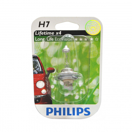 Автолампа H7 (55) PX26d LongLife EcoVision (блистер) 12V PHILIPS /1/10