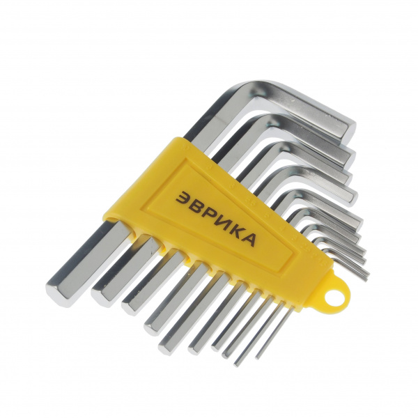 Набор ключей шестигранных ER-15101:Г-образных 1.5-10мм 10пр. ЭВРИКА /1/12/72 Набор ключей шестигранных ER-15101:Г-образных 1.5-10мм 10пр. ЭВРИКА /1/12/72