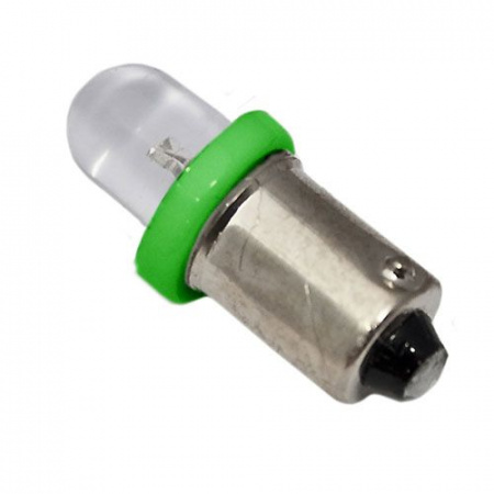 Автолампа T4W (BA9s) LED ROUND GREEN 12V MEGA ELECTRIC /100/500