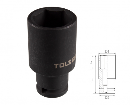 Головка торцевая ударная глубокая шестигранная 1/2", 32 мм TOLSEN TT18282