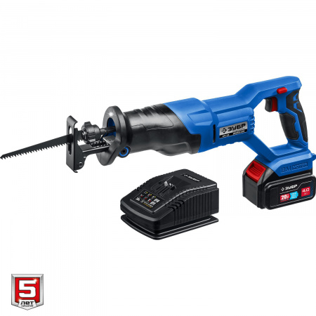 ЗУБР Т7, 20 В, 180 мм, 1 АКБ (4 А·ч), бесщеточная пила сабельная, Профессионал (SPB-180-41)