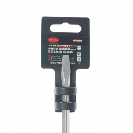 Отвертка шлицевая RF-70265150 силовая магнитная "Profi" S2 SL6.5х150мм, на пластиковом держателе ROCKFORCE /1